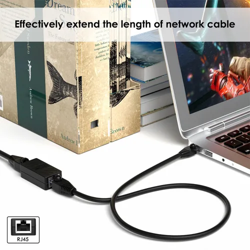 Miniatura 3 de Dingsun Acoplador RJ45, extensor Ethernet hembra a hembra, acoplador Ethernet para Cat7, Cat6, Cat5, Cat5 (1 paquete, negro)