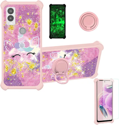 Miniatura 17 de jioeuinly JSF-DJS - Funda compatible con Nothing Phone 2a con protector de pantalla de vidrio templado, policarbonato duro + silicona suave, soporte