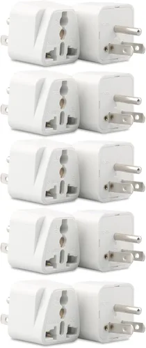 Miniatura 9 de Adaptador de enchufe de Europa a EE. UU., paquete de 3 adaptadores de enchufe de Reino Unido a EE. UU., Adaptador de enchufe de India a EE. UU.