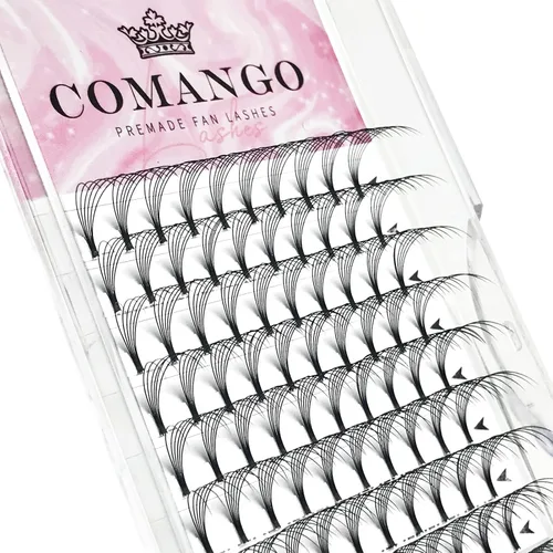 Miniatura 57 de CoMango Extensiones de pestañas de volumen 3D/4D/5D/6D/10D, grosor de 0.003 in, rizo C/D, tallo corto de 0.315-0.591 in, extensiones de pestañas