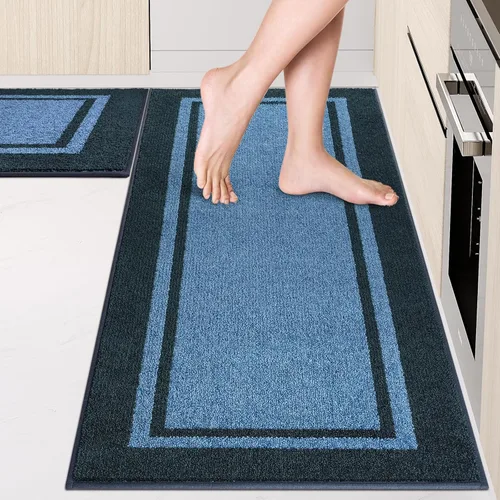 Miniatura 29 de anllugs Alfombras de cocina de 24 x 36 pulgadas, antideslizantes, lavables a máquina, tapetes absorbentes y cómodos para cocina, fregadero, Beige