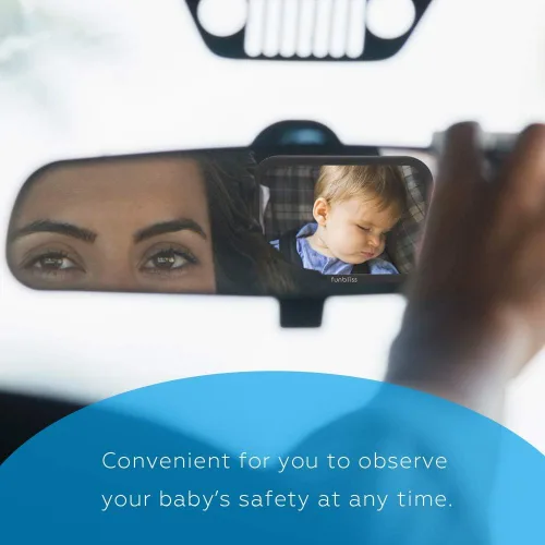 Miniatura 7 de Funbliss Espejo de coche para bebé, monitor de seguridad, asiento trasero para bebé, no requiere montaje, más seguro, mejor recién nacido
