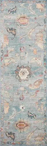 Miniatura 5 de Loloi Colección Margot MAT-06 Denim/Multi 5 pies x 7 pies 6 pulgadas Alfombra de área con CloudPile, sin desprendimiento, fácil de limpiar, gran