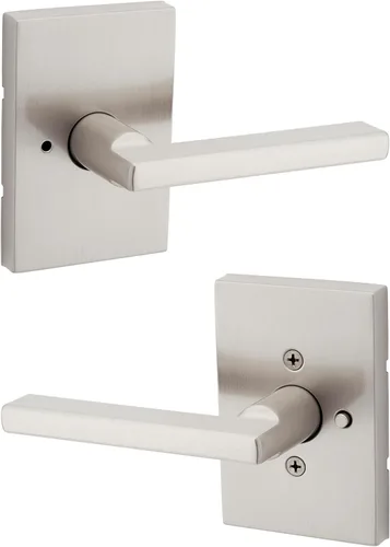 Miniatura 12 de Kwikset Halifax - Manija de puerta de paso interior, palanca para puertas de armario y pasillo, manija reversible sin bloqueo, color negro mate