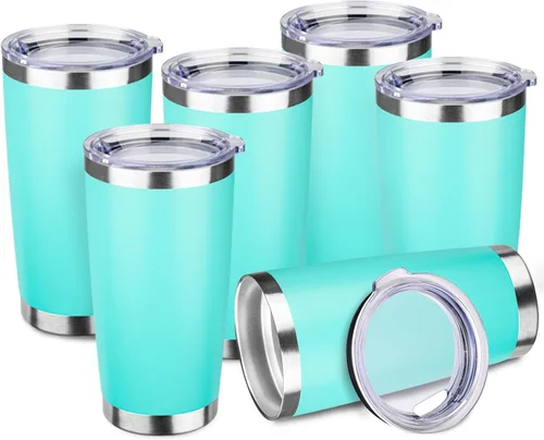 Miniatura 17 de StarSpeed Vaso de 20oz a granel con tapa, acero inoxidable de doble pared aislada al vacío, taza de café con recubrimiento de polvo para bebidas