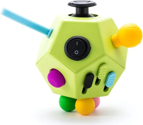 Miniatura 10 de Juguetes de Cubo de 12 Lados, Cubo de Juguetes Fidget Alivia el Estrés y la Ansiedad para Niños y Adultos con TDA, TOC, TDAH, Autismo (Negro / B2)