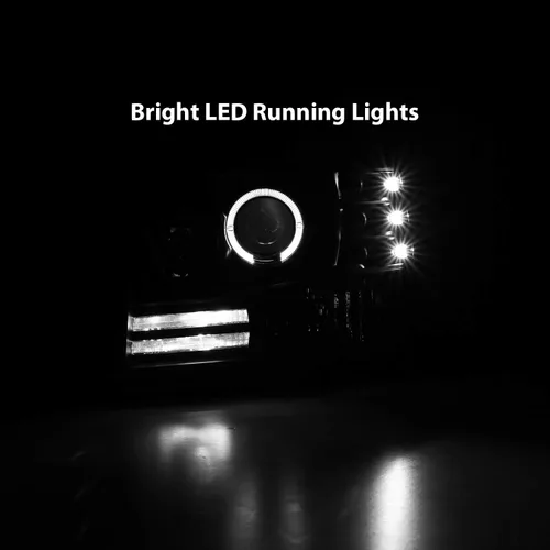 Miniatura 6 de AmeriLite - Conjunto de faros delanteros de proyector LED con barra de halo para Ford F-150/F250/F350/Bronco - Lado derecho del pasajero y lado