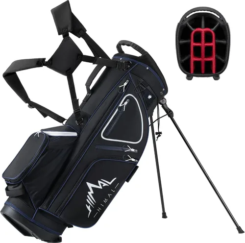 GoHimal Bolsa de Golf de 14 Vías con Soporte, Bolsas de Golf para Hombre con Soporte, Divisores Superiores Ergonómicos con 10 Bolsillos