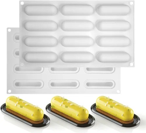 Molde ovalado de silicona para galletas, moldes de silicona antiadherentes, moldes de chocolate para chocolate, cupcakes, dulces, pudín de mini