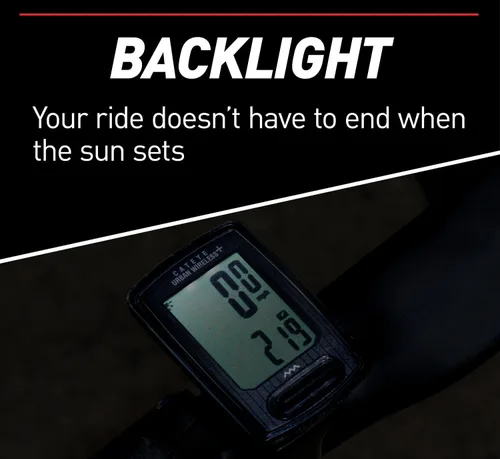 Miniatura 2 de CATEYE Urban Wireless+ - Velocímetro inalámbrico con luz de fondo, seguimiento de calorías, montaje FlexTight, arranque y parada automática
