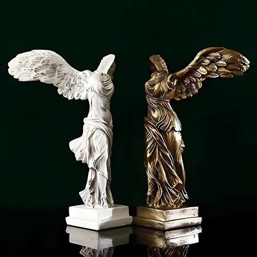 Miniatura 3 de YUEOECOR Estatua de victoria con alas griegas de 9 pulgadas, figura clásica de la diosa romana de la fuerza y la victoria para decoración del hogar