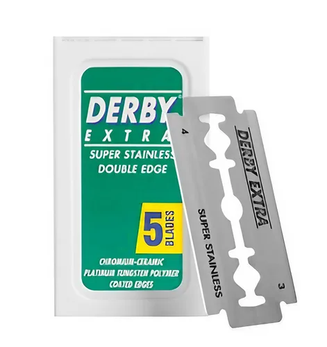 Miniatura 2 de 100 cuchillas de afeitar "Derby Extra Professional" de doble filo para maquinilla de afeitar recta