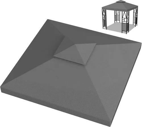 Miniatura 8 de Cubierta de repuesto para toldo de 10 x 10 pies, doble nivel, con 12 velcros, nailon impermeable con protección UV, refugio al aire libre para Verde