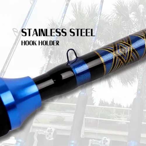 Miniatura 5 de Fiblink Plantilla de grafito de agua salada Jigging Caña de pescar de caña de pescar Deep Sea Jig Pole 5'6"/6