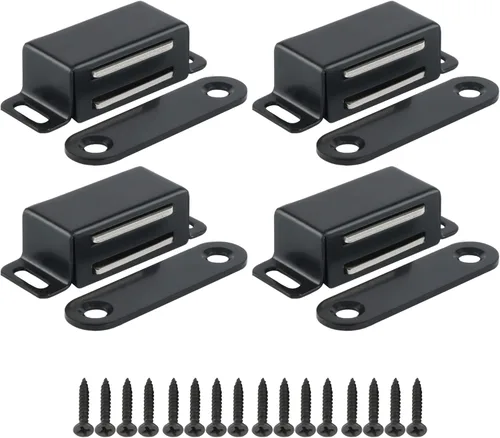 Miniatura 14 de Alise Cat005G-4P - Cerradura magnética para gabinete, cierre de puerta con fuerte magnético para gabinetes, puertas de armario doradas, cerraduras
