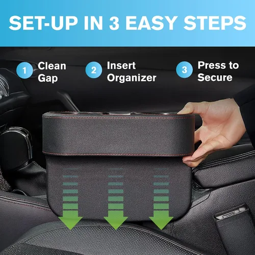 Miniatura 5 de Portavasos de automóvil, portavasos para asiento delantero automático, cubierta de piel sintética, soporte para bebidas, organizador de relleno