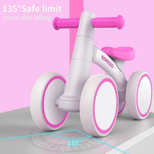 Miniatura 7 de SEREED - Bicicleta de equilibrio para bebés de 1 año, niños y niñas de 12 a 24 meses, primera bicicleta para niños de 4 ruedas, regalos de primer