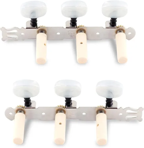Miniatura 3 de 3 clavijas de afinación para guitarra chapadas en oro, llaves de afinación, afinadores de un solo agujero para guitarra clásica 3L 3R.