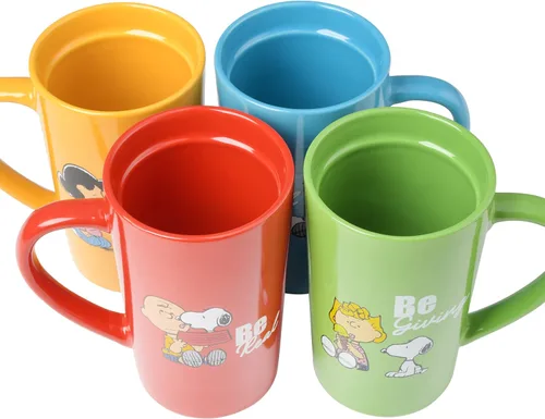 Miniatura 5 de Peanuts Snoopy Gentle Reminders - Juego de tazas de viaje de cerámica de 18 onzas con tapa, paquete de 4, colores surtidos, juego de tazas de café