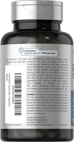 Miniatura 3 de Horbäach Quercetina 1000mg 100 Cápsulas con 100 mg de Zinc Fórmula de alta potencia Suplemento sin OMG, sin gluten