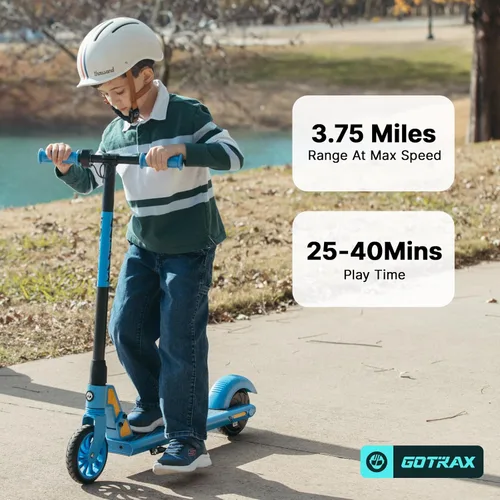 Miniatura 4 de Gotrax GKS Mini Electric Scooter for Kids 6-12, Max 3.75 Miles & 7.5 Mph by 150W Motor, 6'' Wheel, Thumb Control Easy to Ride & Assemble Azul
