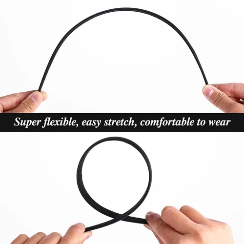Miniatura 3 de WLLHYF 2 diademas de satén de 1 pulgada de ancho, banda dura para la cabeza, diadema sólida antideslizante, bandas para el cabello lisas
