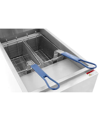 Miniatura 7 de CookRite ATFS-40 Freidora comercial con cestas, 3 tubos de acero inoxidable, freidoras de piso de gas natural, 102000 BTU