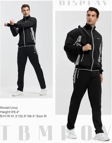 Miniatura 7 de TBMPOY Chándales para Hombres Conjuntos Deportivos para Hombres Conjuntos de Chándal de 2 Piezas Casuales Atléticos para Jogging Calentamiento