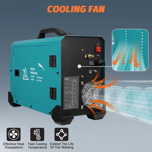 Miniatura 6 de Soldador MIG de 270 amperios, núcleo de flujo de 220 V, inversor de gas, IGBT, antorcha y cable de soldadura sólido de 2 libras, soldador digital