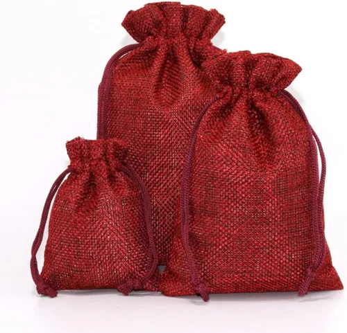 Miniatura 6 de YANGBOYY Bolsas de arpillera, 25 paquetes de 5 x 7 pulgadas, bolsa de regalo de arpillera con cordón, bolsa de regalo de fiesta, bolsillos de lino