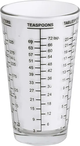 Miniatura 4 de Kolder 26100 Mix N Measure - Vaso de medición para líquidos y secos, vidrio pesado, multiuso