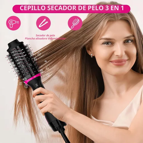 Miniatura 2 de Cepillo secador de pelo en uno, cepillo profesional de aire caliente 4 en 1, secador de pelo de un solo paso y estilizador voluminizador con iones