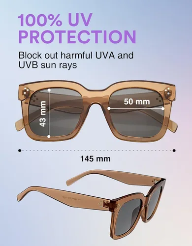 Miniatura 18 de zeroUV - Gafas de sol cuadradas retro de moda de gran tamaño para mujer estilo vintage 1.969 pulgadas