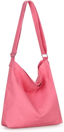Miniatura 140 de Covelin - Bolsa de hombro informal de lona para mujer, estilo bohemio y retro, bolsa de mano, bolso cruzado, tamaño grande