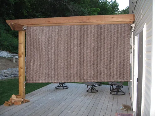 Miniatura 5 de Cross Land Persianas solares para exteriores y exteriores con manivela inalámbrica, enrollables, para patio, césped, pérgola, jardín, porche