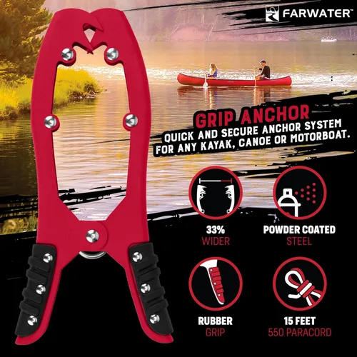 Miniatura 2 de Empuñadura de anclaje para canoa – barco, tubo de flotador y accesorios de pesca en kayak, equipo de kayak – Anclaje de abrazadera de cepillo