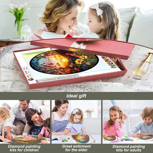 Miniatura 3 de Stalente Kits de pintura de diamantes para adultos, kits de arte de diamantes 5D para principiantes, pintura de diamante redonda para decoración