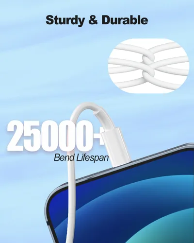 Miniatura 7 de [Certificado MFi de Apple] Cable USB A a Lightning corto de 3.3 pies, cable USB Carplay para automóvil, cable de carga Lightning compatible