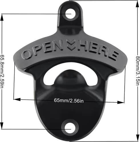 Miniatura 7 de Abrebotellas de cerveza magnética negra para montar en la pared, con imanes incrustados, 5 unidades Negro