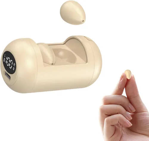 Auriculares invisibles en tono de piel, pequeños, discretos, ocultos en el oído, para el trabajo, mini auriculares inalámbricos Bluetooth para