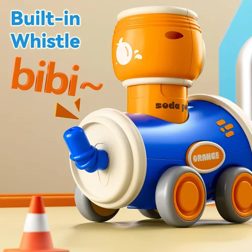 Miniatura 4 de iPlay, iLearn Press to Go - Juego de juguetes de coches para niños pequeños de 1 a 3 años, coches de carreras de fricción Push Go para bebés, juego