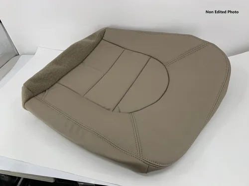 Miniatura 4 de Compatible con 2000 Ford F250 F350 F450 Lariat Super Duty Funda de asiento de cuero genuino de repuesto en color marrón pergamino medio
