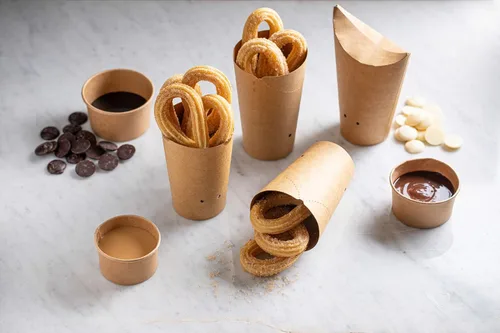 Miniatura 3 de Envase de cartón PacknWood para burritos o papas fritas (varios tamaños y colores), Kraft marrón, 1200