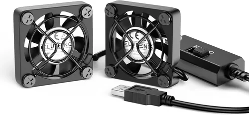 ELUTENG Ventilador USB dual de 1.575 in con 3 velocidades ajustables de 5 V ventilador de PC máximo 5500 RPM 1.575 in x 1.575 in x 0.984 in,