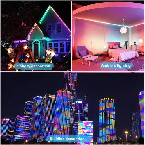 Miniatura 8 de ALITOVE WS2811 Tira de luz LED RGB direccionable de 24 V, 32.8 pies, 600 LED, color de ensueño programable, luces LED digitales de píxeles, luz