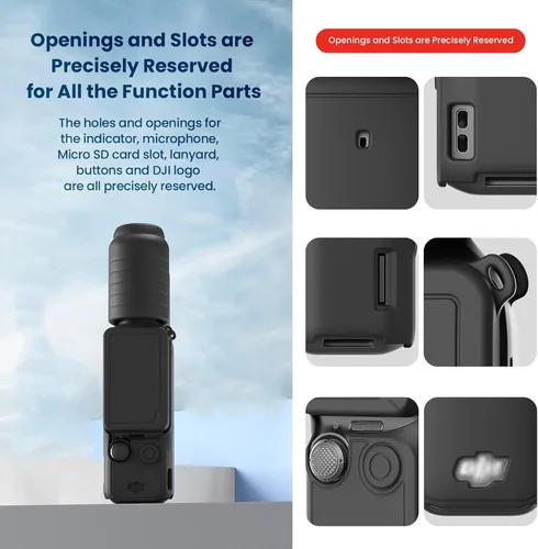 Miniatura 3 de Funda protectora de silicona para DJI Osmo Pocket 3 Funda de silicona Funda protectora Handheld Gimbal Action Camera Accesorios (negro)