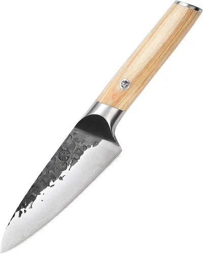 Miniatura 9 de MITSUMOTO SAKARI Cuchillo japonés Nakiri de 7 pulgadas, acero SKD-11 Wide 2mm Nakiri blade for vegetable push cuts, 3-layer SKD-11 steel, textured