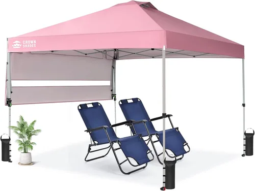 Miniatura 9 de CROWN SHADES Tienda de campaña desplegable de 10 x 10, toldo comercial instantáneo con toldo extensible, bloqueo central patentado, tela recubierta
