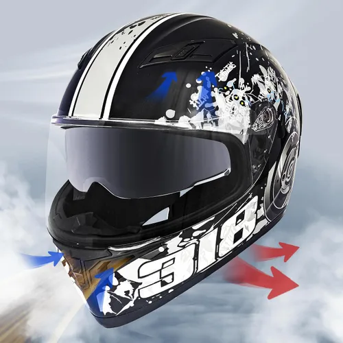 Miniatura 5 de Cascos de motocicleta de cara completa para adultos, doble visión, moto de calle, carreras, motocicleta ADV, ciclomotor, casco para hombres y Gris