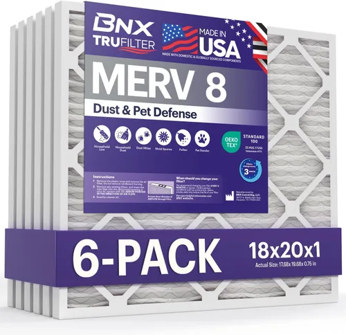 Miniatura 32 de BNX TruFilter - Filtro de aire MERV 8 de 16 x 25 x 1 pulgadas (paquete de 12) – Fabricado en Estados Unidos – Protección contra el polvo
